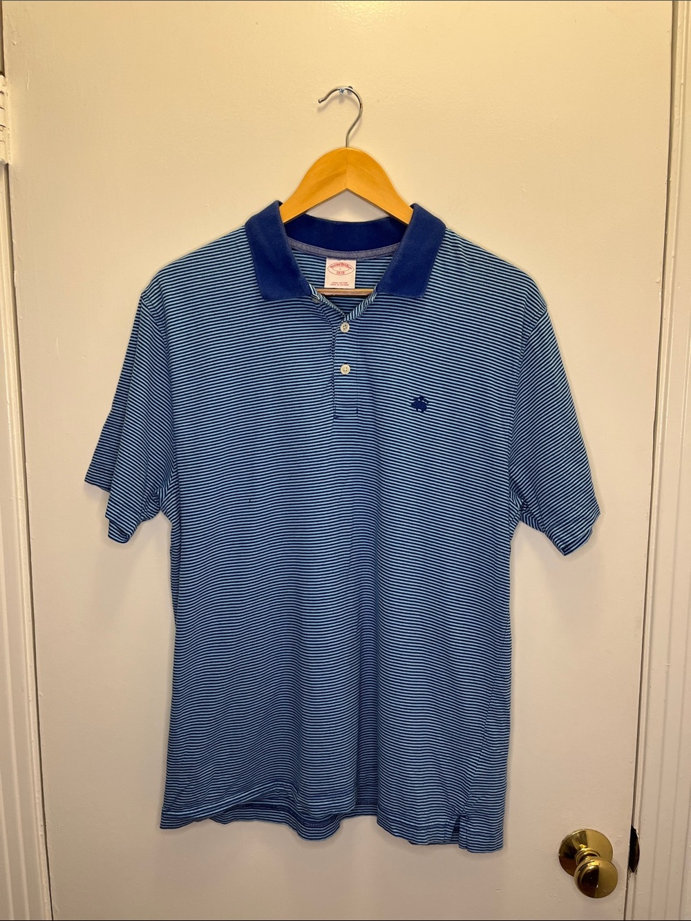 Brooks Brothers Blue & White Striped Polo